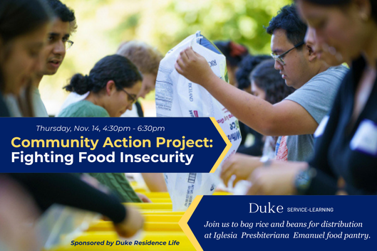 photo of people bagging rice and beans